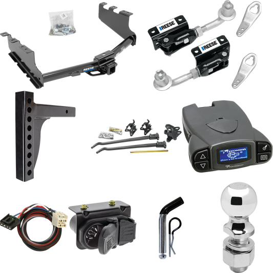Fits 2019-2019 GMC Sierra 1500 LD (Old Body) Trailer Hitch Tow PKG w/ 12K Trunnion Bar Weight Distribution Hitch + Pin/Clip + Dual Cam Sway Control + 2-5/16" Ball + Tekonsha Prodigy P3 Brake Control + Plug & Play BC Adapter + 7-Way RV Wiring By Reese