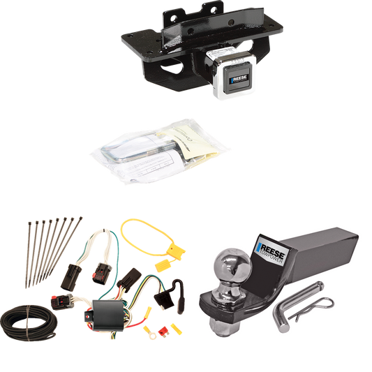 Fits 2004-2009 Dodge Durango Trailer Hitch Tow PKG w/ 4-Flat Wiring + Starter Kit Ball Mount w/ 2" Drop & 2" Ball By Reese Towpower