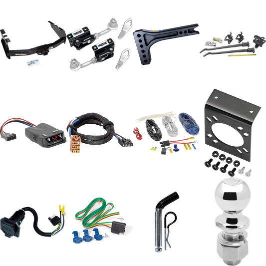 Fits 1999-2002 Chevrolet Silverado 1500 Trailer Hitch Tow PKG w/ 15K Trunnion Bar Weight Distribution Hitch + Pin/Clip + Dual Cam Sway Control + 2-5/16" Ball + Tekonsha Brakeman IV Brake Control + Plug & Play BC Adapter + 7-Way RV Wiring By Draw-Tite