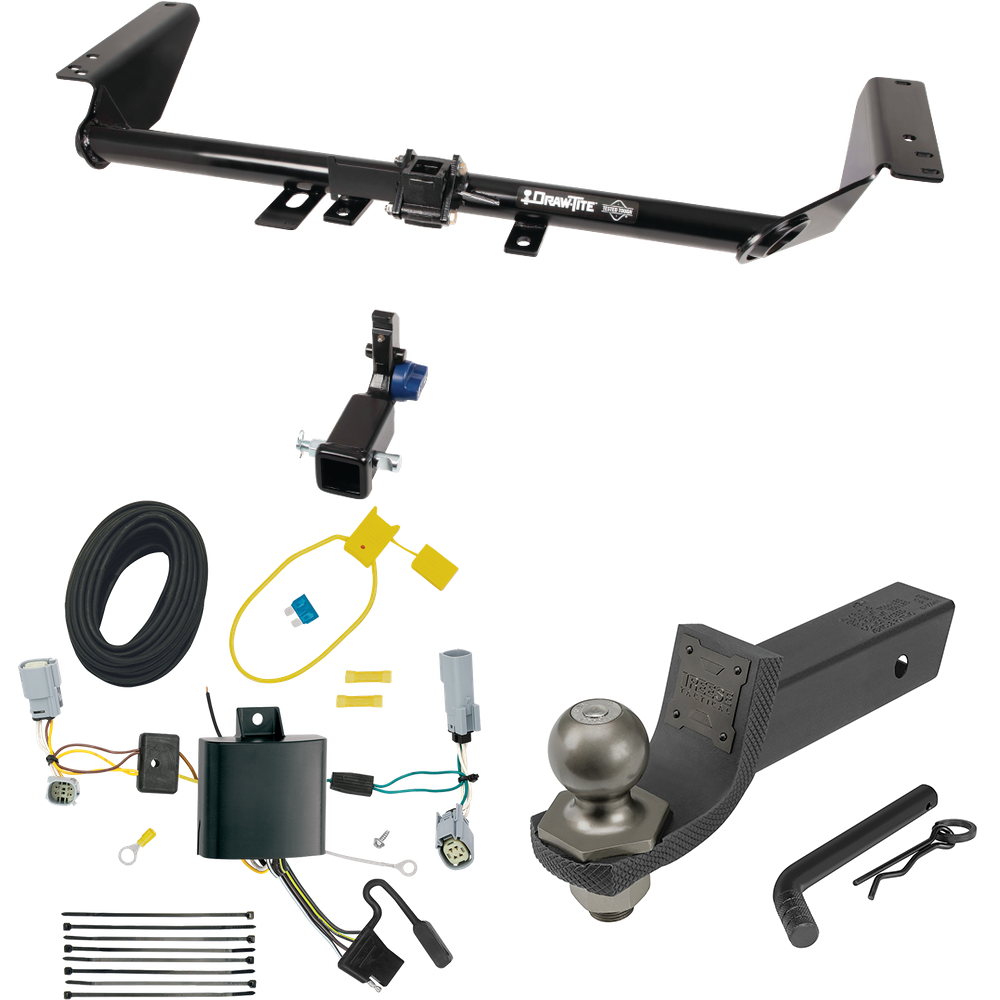 Fits 2017-2020 Chrysler Pacifica Trailer Hitch Tow PKG w/ 4-Flat Wiring + Interlock Tactical Starter Kit w/ 2" Drop & 2" Ball (For Touring Models) By Draw-Tite