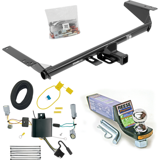 Fits 2017-2020 Chrysler Pacifica Trailer Hitch Tow PKG w/ 4-Flat Wiring + Starter Kit Ball Mount w/ 2" Drop & 1-7/8" Ball (For LX Models) By Draw-Tite