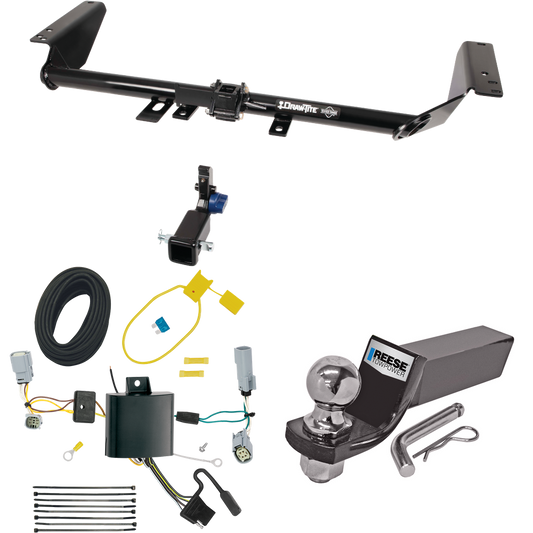 Fits 2017-2020 Chrysler Pacifica Trailer Hitch Tow PKG w/ 4-Flat Wiring + Starter Kit Ball Mount w/ 2" Drop & 2" Ball (For LX Models) By Draw-Tite