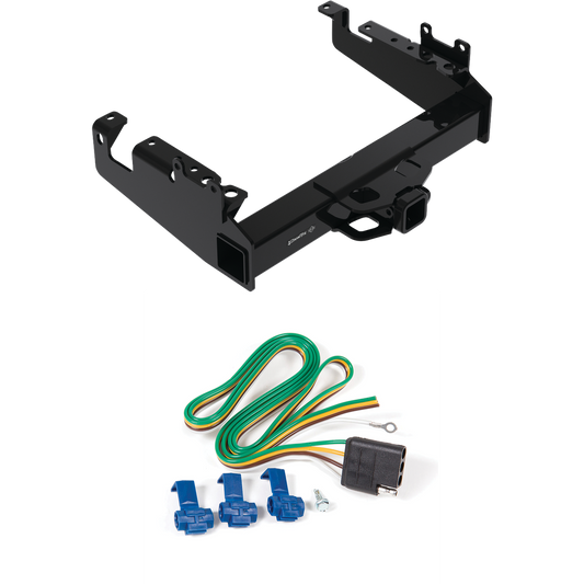 Fits 2019-2023 Ford F-550 Super Duty Trailer Hitch Tow PKG w/ 4-Flat Wiring Harness (For Cab & Chassis, w/34" Wide Frames Models) By Draw-Tite