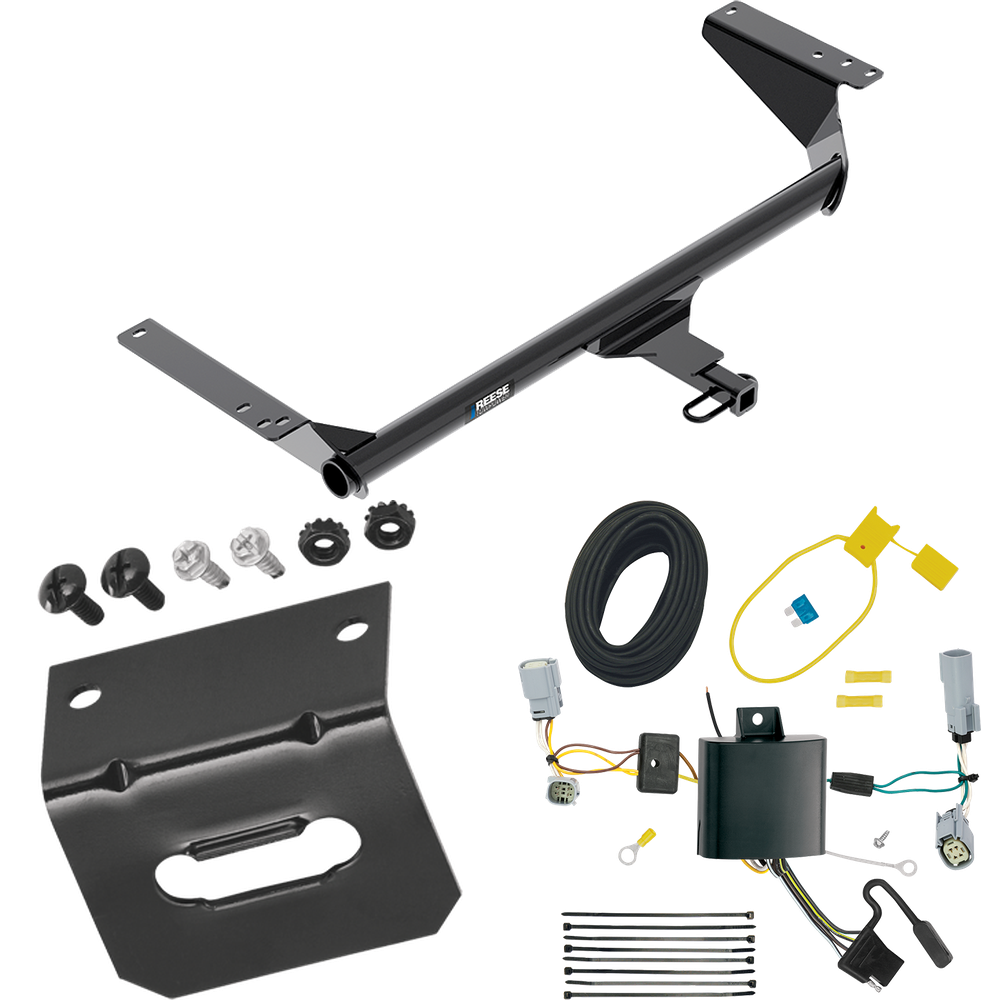 Fits 2017-2020 Chrysler Pacifica Trailer Hitch Tow PKG w/ 4-Flat Wiring Harness + Bracket (For LX Models) By Reese Towpower