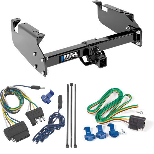 Fits 1999-2019 Ford F-450 Super Duty Trailer Hitch Tow PKG w/ 5-Flat Wiring Harness (For Cab & Chassis, w/34" Wide Frames Models) By Reese Towpower