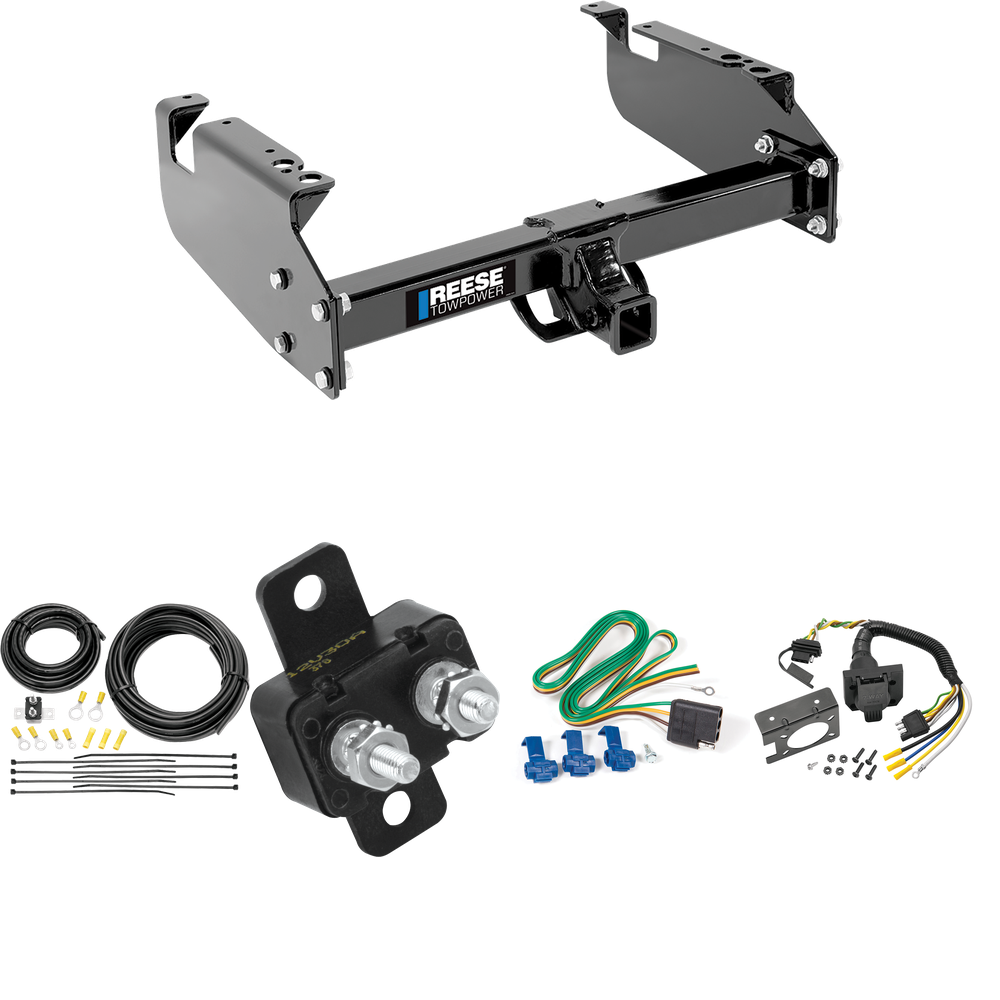 Fits 1999-2019 Ford F-450 Super Duty Trailer Hitch Tow PKG w/ 7-Way RV Wiring (For Cab & Chassis, w/34" Wide Frames Models) By Reese Towpower