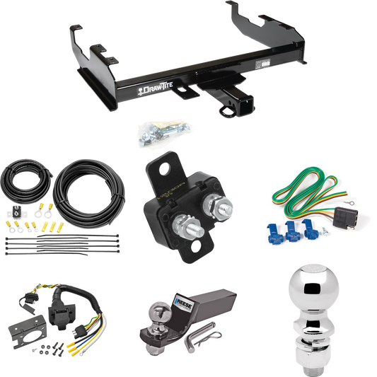 Fits 1969-1970 International 1100D Trailer Hitch Tow PKG w/ 7-Way RV Wiring + 2" & 2-5/16" Ball + Drop Mount By Draw-Tite