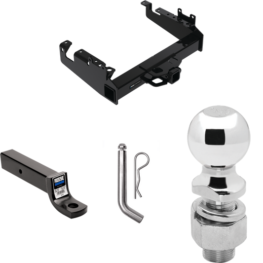 Fits 2019-2023 Ford F-450 Super Duty Trailer Hitch Tow PKG w/ Ball Mount w/ 3" Drop + Pin/Clip + 2-5/16" Ball (For Cab & Chassis, w/34" Wide Frames Models) By Reese Towpower