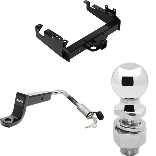 Fits 2019-2023 Ford F-550 Super Duty Trailer Hitch Tow PKG w/ Ball Mount w/ 5" Drop + Hitch Lock + 2-5/16" Ball (For Cab & Chassis, w/34" Wide Frames Models) By Reese Towpower