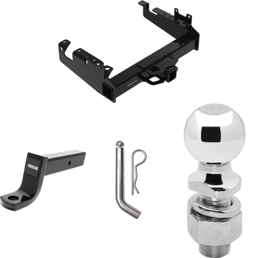 Fits 2019-2023 Ford F-550 Super Duty Trailer Hitch Tow PKG w/ Ball Mount w/ 5" Drop + Pin/Clip + 2-5/16" Ball (For Cab & Chassis, w/34" Wide Frames Models) By Draw-Tite