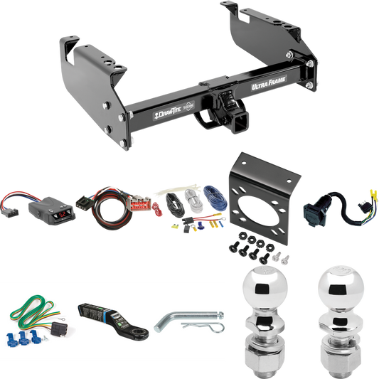 Fits 1999-2016 Ford F-450 Super Duty Trailer Hitch Tow PKG w/ Tekonsha Brakeman IV Brake Control + Plug & Play BC Adapter + 7-Way RV Wiring + 2" & 2-5/16" Ball & Drop Mount (For Cab & Chassis, w/34" Wide Frames Models) By Draw-Tite