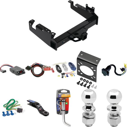 Fits 2019-2023 Ford F-350 Super Duty Trailer Hitch Tow PKG w/ Tekonsha Brakeman IV Brake Control + Plug & Play BC Adapter + 7-Way RV Wiring + 2" & 2-5/16" Ball & Drop Mount (For Cab & Chassis, w/34" Wide Frames Models) By Reese Towpower