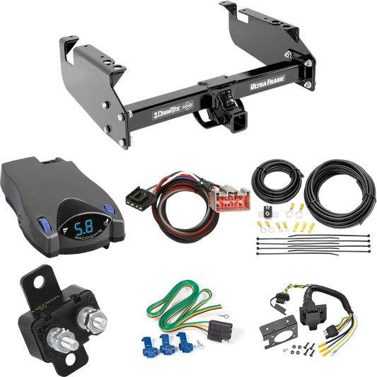 Fits 2008-2016 Ford F-350 Super Duty Trailer Hitch Tow PKG w/ Tekonsha Prodigy P2 Brake Control + Plug & Play BC Adapter + 7-Way RV Wiring (For Cab & Chassis, w/34" Wide Frames Models) By Draw-Tite