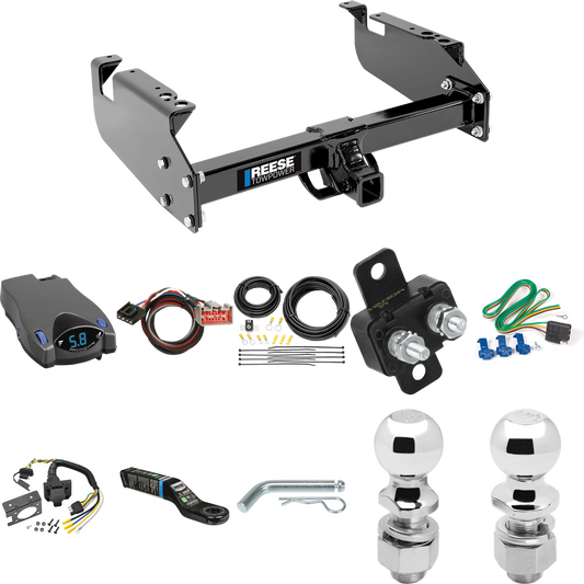 Fits 2008-2019 Ford F-350 Super Duty Trailer Hitch Tow PKG w/ Tekonsha Prodigy P2 Brake Control + Plug & Play BC Adapter + 7-Way RV Wiring + 2" & 2-5/16" Ball & Drop Mount (For Cab & Chassis, w/34" Wide Frames Models) By Reese Towpower