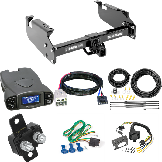 Fits 2005-2007 Ford F-550 Super Duty Trailer Hitch Tow PKG w/ Tekonsha Prodigy P3 Brake Control + Plug & Play BC Adapter + 7-Way RV Wiring (For Cab & Chassis, w/34" Wide Frames Models) By Draw-Tite