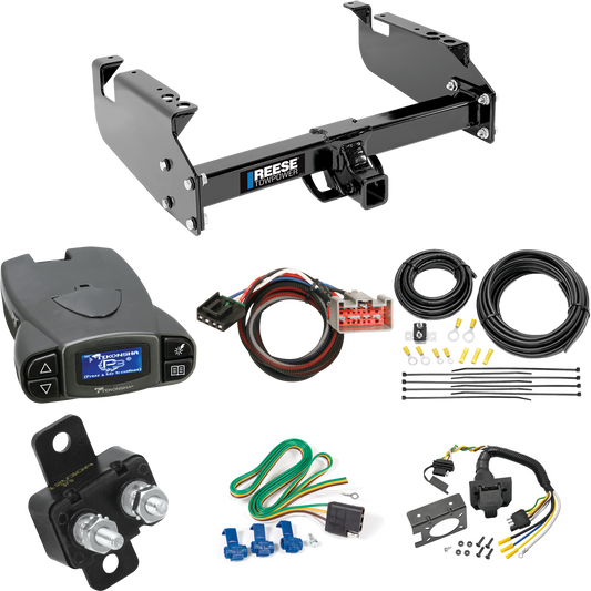 Fits 2008-2019 Ford F-350 Super Duty Trailer Hitch Tow PKG w/ Tekonsha Prodigy P3 Brake Control + Plug & Play BC Adapter + 7-Way RV Wiring (For Cab & Chassis, w/34" Wide Frames Models) By Reese Towpower