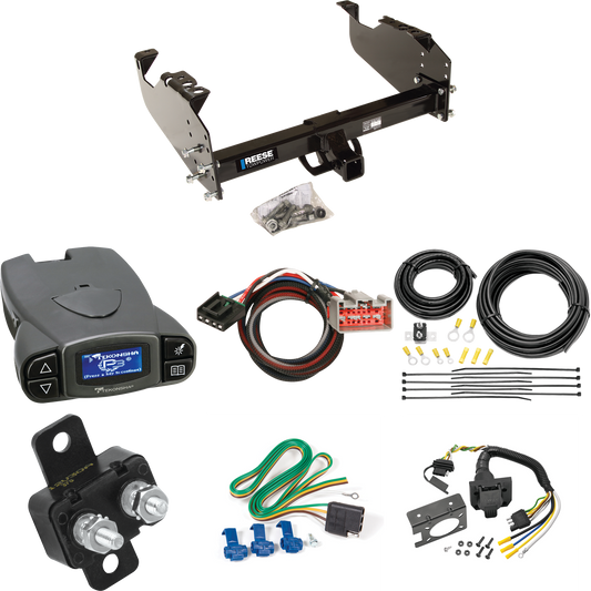 Fits 1999-2004 Ford F-450 Super Duty Trailer Hitch Tow PKG w/ Tekonsha Prodigy P3 Brake Control + Plug & Play BC Adapter + 7-Way RV Wiring (For Cab & Chassis, w/34" Wide Frames Models) By Reese Towpower