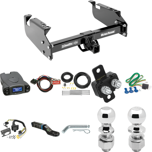 Fits 2017-2019 Ford F-550 Super Duty Trailer Hitch Tow PKG w/ Tekonsha Prodigy P3 Brake Control + Plug & Play BC Adapter + 7-Way RV Wiring + 2" & 2-5/16" Ball & Drop Mount (For Cab & Chassis, w/34" Wide Frames Models) By Draw-Tite