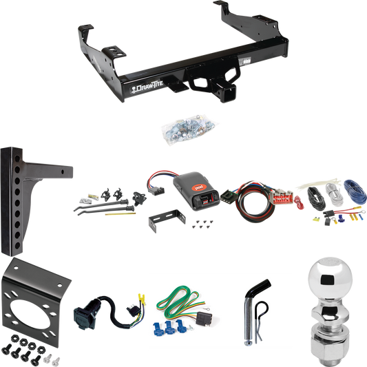 Fits 2017-2023 Ford F-450 Super Duty Trailer Hitch Tow PKG w/ 12K Trunnion Bar Weight Distribution Hitch + Pin/Clip + 2-5/16" Ball + Pro Series POD Brake Control + Plug & Play BC Adapter + 7-Way RV Wiring (For Cab & Chassis, w/34" Wide Frames Models)