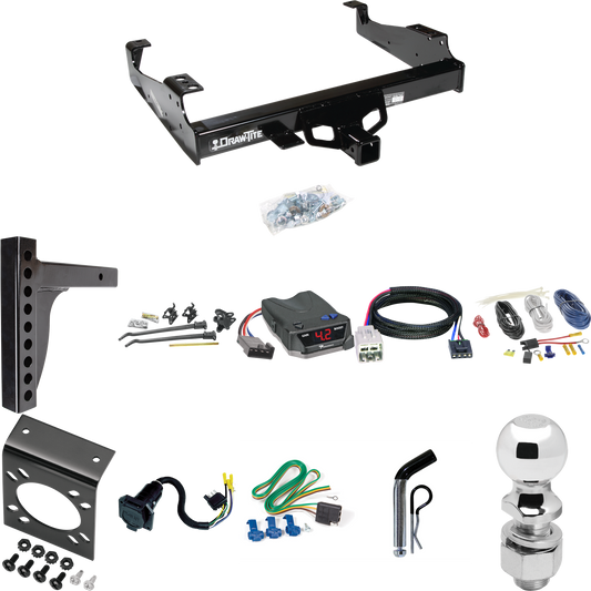 Fits 2005-2007 Ford F-450 Super Duty Trailer Hitch Tow PKG w/ 12K Trunnion Bar Weight Distribution Hitch + Pin/Clip + 2-5/16" Ball + Tekonsha BRAKE-EVN Brake Control + Plug & Play BC Adapter + 7-Way RV Wiring (For Cab & Chassis, w/34" Wide Frames Mod