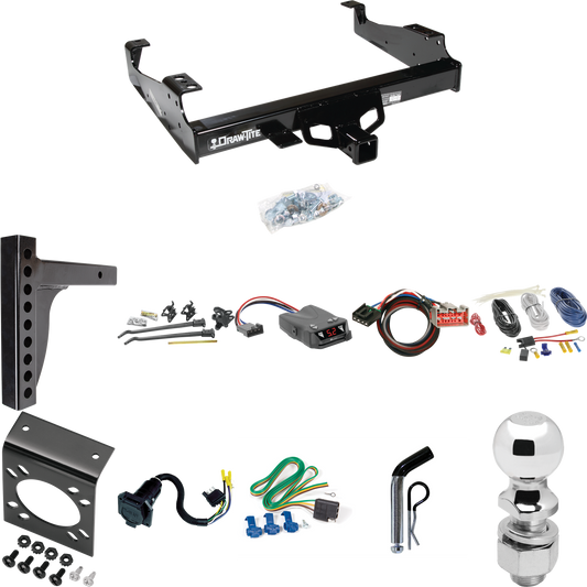 Fits 2017-2023 Ford F-550 Super Duty Trailer Hitch Tow PKG w/ 12K Trunnion Bar Weight Distribution Hitch + Pin/Clip + 2-5/16" Ball + Tekonsha Brakeman IV Brake Control + Plug & Play BC Adapter + 7-Way RV Wiring (For Cab & Chassis, w/34" Wide Frames M