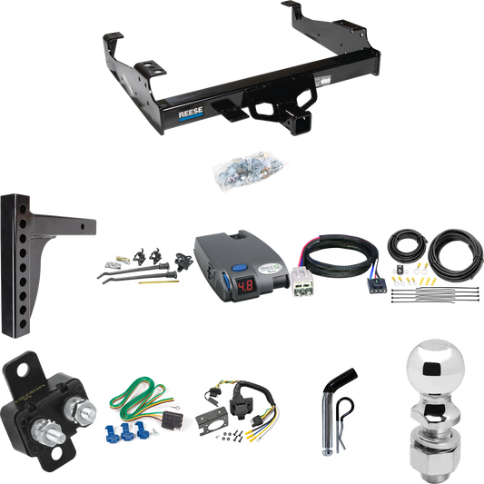 Fits 2005-2007 Ford F-550 Super Duty Trailer Hitch Tow PKG w/ 12K Trunnion Bar Weight Distribution Hitch + Pin/Clip + 2-5/16" Ball + Tekonsha Primus IQ Brake Control + Plug & Play BC Adapter + 7-Way RV Wiring (For Cab & Chassis, w/34" Wide Frames Mod