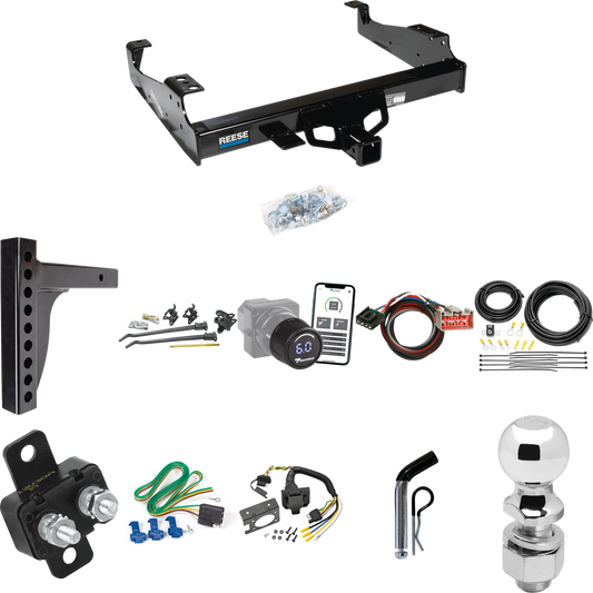 Fits 2017-2023 Ford F-550 Super Duty Trailer Hitch Tow PKG w/ 12K Trunnion Bar Weight Distribution Hitch + Pin/Clip + 2-5/16" Ball + Tekonsha Prodigy iD Bluetooth Wireless Brake Control + Plug & Play BC Adapter + 7-Way RV Wiring (For Cab & Chassis, w