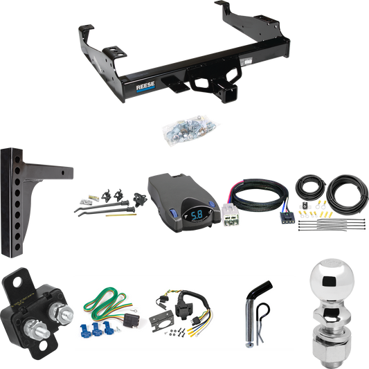 Fits 2005-2007 Ford F-450 Super Duty Trailer Hitch Tow PKG w/ 12K Trunnion Bar Weight Distribution Hitch + Pin/Clip + 2-5/16" Ball + Tekonsha Prodigy P2 Brake Control + Plug & Play BC Adapter + 7-Way RV Wiring (For Cab & Chassis, w/34" Wide Frames Mo