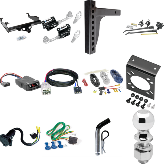 Fits 2005-2007 Ford F-450 Super Duty Trailer Hitch Tow PKG w/ 12K Trunnion Bar Weight Distribution Hitch + Pin/Clip + Dual Cam Sway Control + 2-5/16" Ball + Tekonsha Brakeman IV Brake Control + Plug & Play BC Adapter + 7-Way RV Wiring (For Cab & Chas