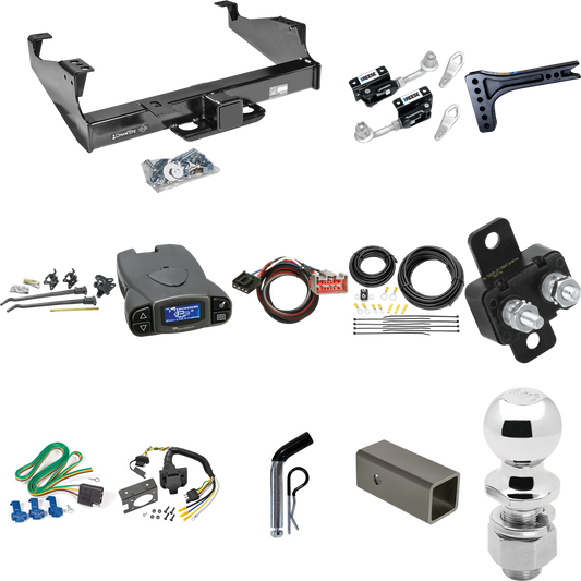 Fits 2008-2016 Ford F-550 Super Duty Trailer Hitch Tow PKG w/ 15K Trunnion Bar Weight Distribution Hitch + Pin/Clip + Dual Cam Sway Control + 2-5/16" Ball + Tekonsha Prodigy P3 Brake Control + Plug & Play BC Adapter + 7-Way RV Wiring (For Cab & Chass