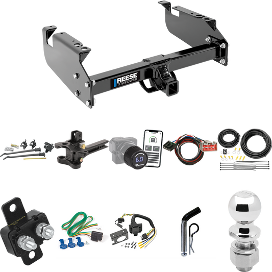 Fits 2017-2019 Ford F-550 Super Duty Trailer Hitch Tow PKG w/ 17K Trunnion Bar Weight Distribution Hitch + Pin/Clip + 2-5/16" Ball + Tekonsha Prodigy iD Bluetooth Wireless Brake Control + Plug & Play BC Adapter + 7-Way RV Wiring (For Cab & Chassis, w