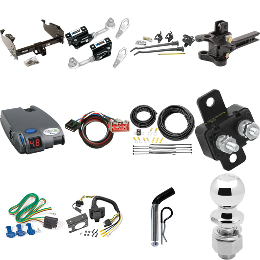 Fits 2017-2023 Ford F-550 Super Duty Trailer Hitch Tow PKG w/ 17K Trunnion Bar Weight Distribution Hitch + Pin/Clip + Dual Cam Sway Control + 2-5/16" Ball + Tekonsha Primus IQ Brake Control + Plug & Play BC Adapter + 7-Way RV Wiring (For Cab & Chassi
