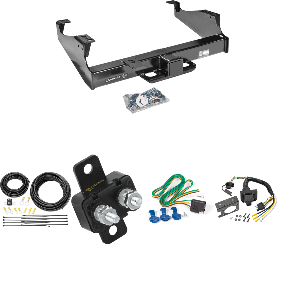 Fits 1999-2023 Ford F-550 Super Duty Trailer Hitch Tow PKG w/ 7-Way RV Wiring (For Cab & Chassis, w/34" Wide Frames Models) By Draw-Tite