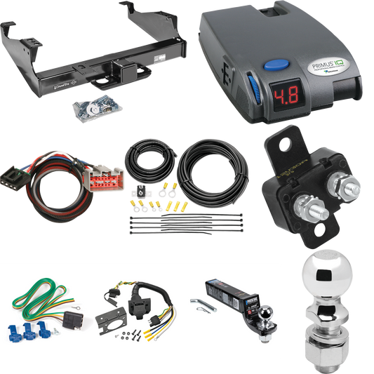 Fits 1999-2004 Ford F-450 Super Duty Trailer Hitch Tow PKG w/ Tekonsha Primus IQ Brake Control + Plug & Play BC Adapter + 7-Way RV Wiring + 2" & 2-5/16" Ball & Drop Mount (For Cab & Chassis, w/34" Wide Frames Models) By Draw-Tite