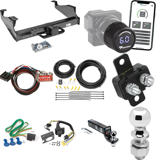 Fits 2008-2016 Ford F-450 Super Duty Trailer Hitch Tow PKG w/ Tekonsha Prodigy iD Bluetooth Wireless Brake Control + Plug & Play BC Adapter + 7-Way RV Wiring + 2" & 2-5/16" Ball & Drop Mount (For Cab & Chassis, w/34" Wide Frames Models) By Draw-Tite