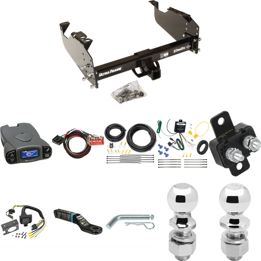 Fits 2020-2021 Ford F-550 Super Duty Trailer Hitch Tow PKG w/ Tekonsha Prodigy P3 Brake Control + Plug & Play BC Adapter + 7-Way RV Wiring + 2" & 2-5/16" Ball & Drop Mount (For Cab & Chassis, w/34" Wide Frames Models) By Draw-Tite
