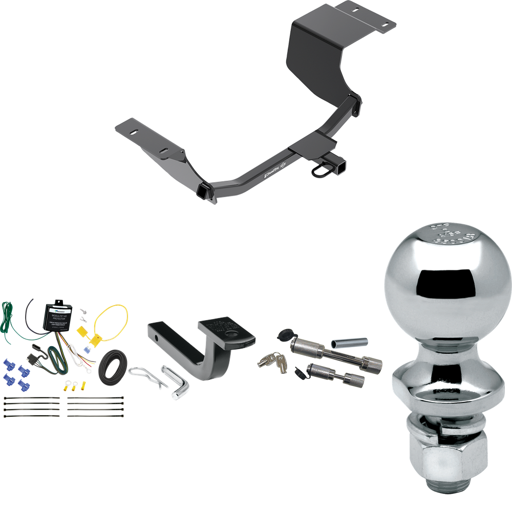 Se adapta al paquete de remolque con enganche para remolque Ford Fiesta 2011-2019 con arnés de cableado de 4 planos + barra de tracción + bola de 2" + enganche doble y cerraduras de acoplador (para modelos Hatchback) de Draw-Tite