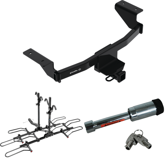 Se adapta al paquete de enganche de remolque Ford Mustang Mach-E 2021-2023 con portaequipajes estilo plataforma para 4 bicicletas + bloqueo de enganche de Draw-Tite