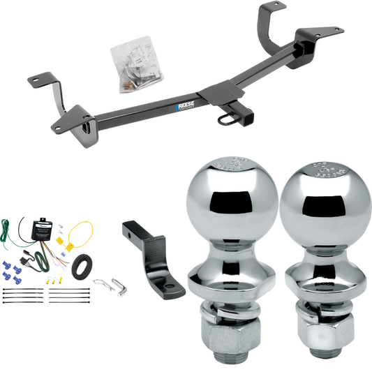 Fits 2014-2019 Ford Fiesta Trailer Hitch Tow PKG w/ 4-Flat Wiring Harness + Draw-Bar + 1-7/8" + 2" Ball (For Sedan Models) By Reese Towpower