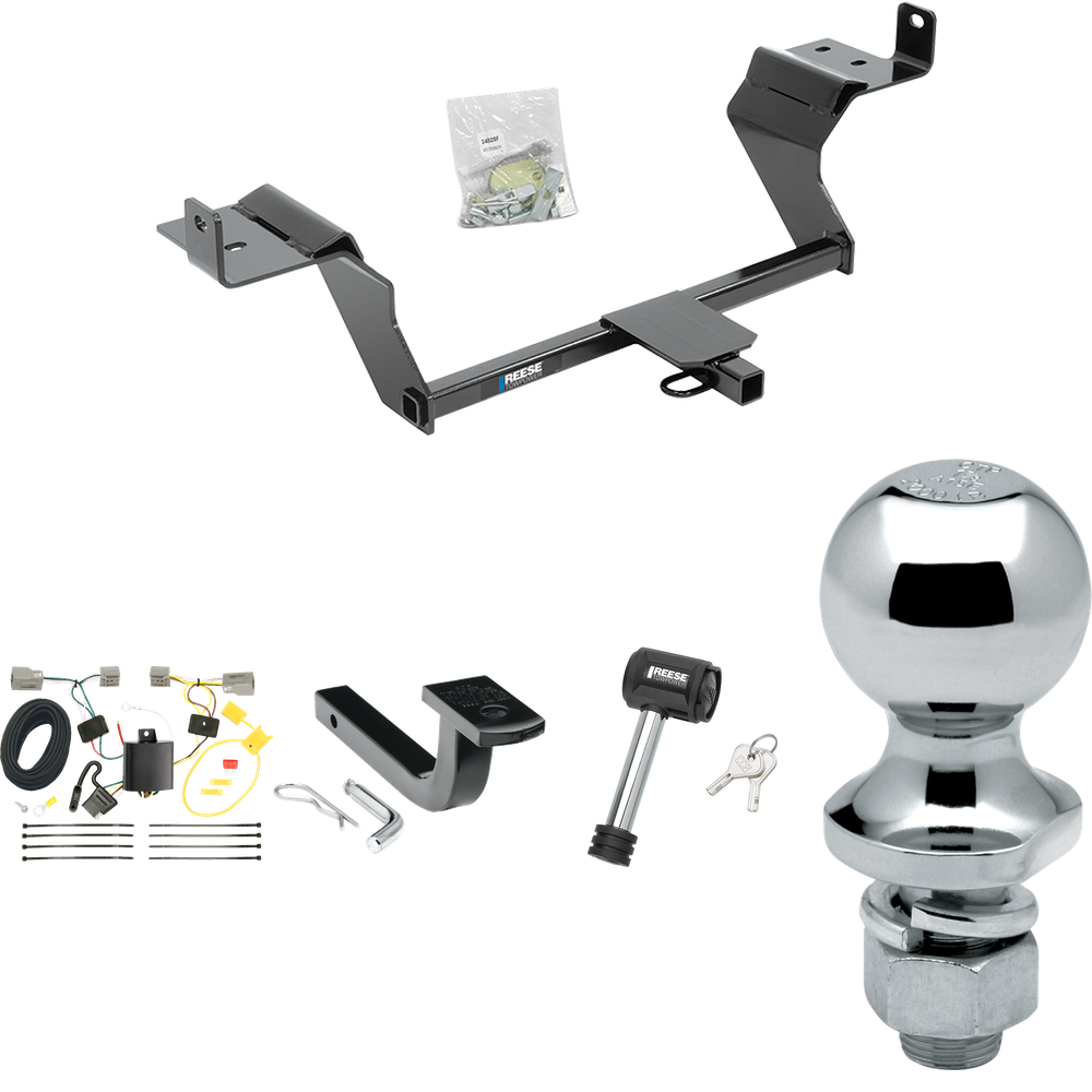 Se adapta al paquete de remolque con enganche para remolque Ford Mustang 2015-2023 con arnés de cableado de 4 planos + barra de tracción + bola de 1-7/8" + bloqueo de enganche de Reese Towpower