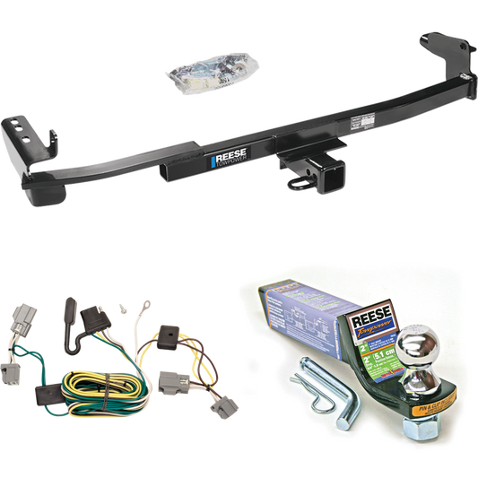 Fits 2005-2007 Ford Freestyle Trailer Hitch Tow PKG w/ 4-Flat Wiring + Starter Kit Ball Mount w/ 2" Drop & 1-7/8" Ball By Reese Towpower