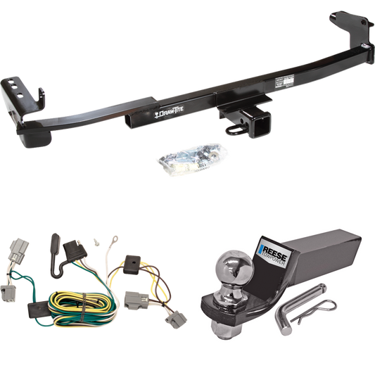 Fits 2005-2007 Ford Freestyle Trailer Hitch Tow PKG w/ 4-Flat Wiring + Starter Kit Ball Mount w/ 2" Drop & 2" Ball By Draw-Tite