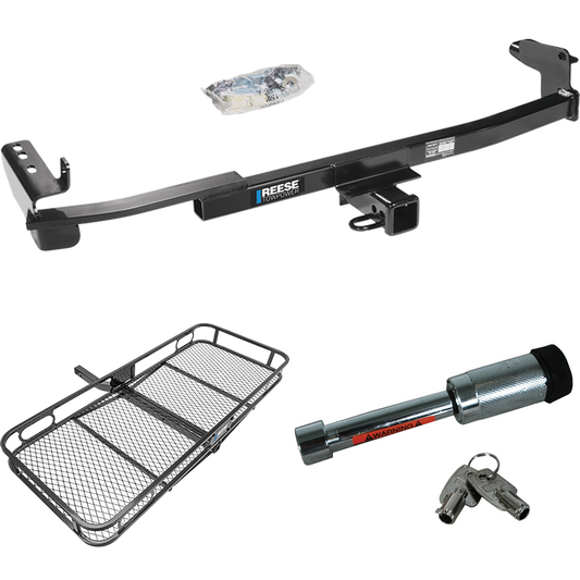 Fits 2008-2009 Ford Taurus X Trailer Hitch Tow PKG w/ 60" x 24" Cargo Carrier + Hitch Lock By Reese Towpower