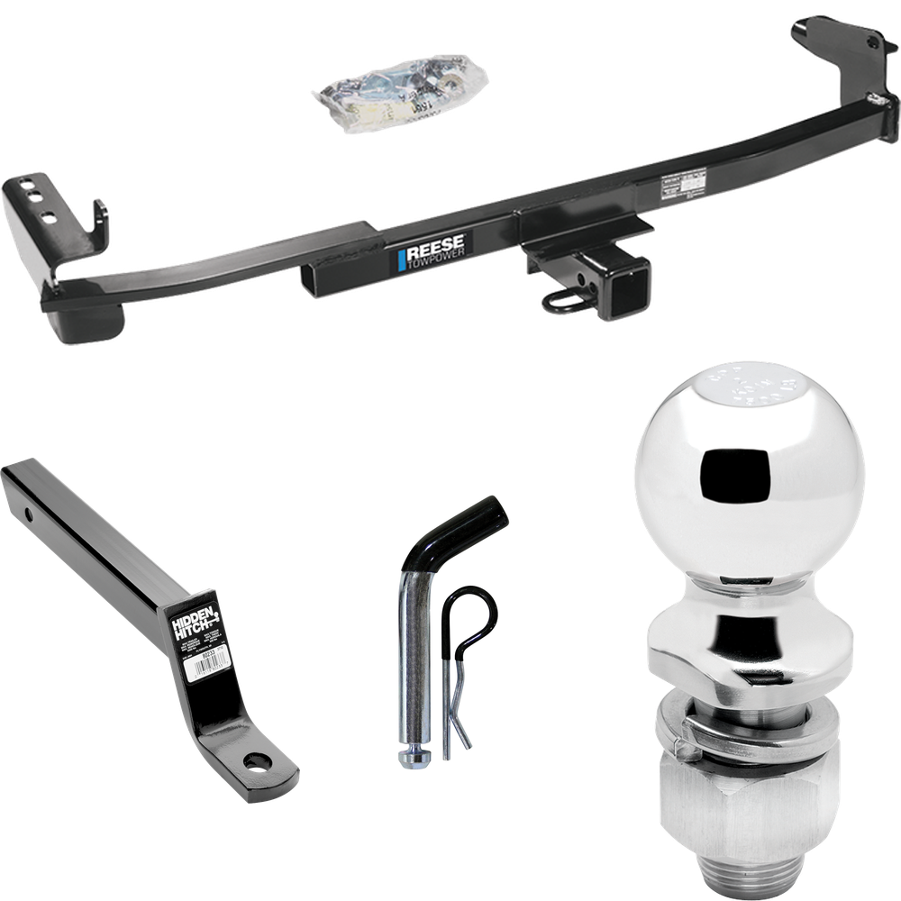 Fits 2005-2007 Ford Freestyle Trailer Hitch Tow PKG w/ Extended 16" Long Ball Mount w/ 4" Drop + Pin/Clip + 2" Ball By Reese Towpower