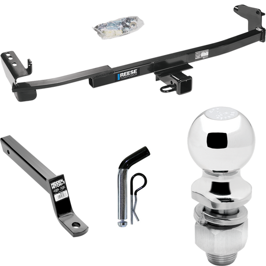 Fits 2005-2007 Ford Freestyle Trailer Hitch Tow PKG w/ Extended 16" Long Ball Mount w/ 4" Drop + Pin/Clip + 2" Ball By Reese Towpower