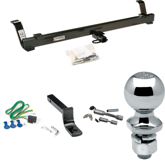 Se adapta al paquete de remolque con enganche para remolque Ford Mustang 1999-2004 con arnés de cableado plano de 4 + barra de tracción + bola de 2" + enganche doble y cerraduras de acoplador (excluye: modelos Cobra SVT) de Draw-Tite