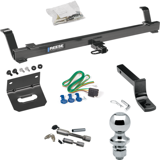 Fits 1994-1998 Ford Mustang Trailer Hitch Tow PKG w/ 4-Flat Wiring Harness + Draw-Bar + 1-7/8" Ball + Wiring Bracket + Dual Hitch & Coupler Locks By Reese Towpower