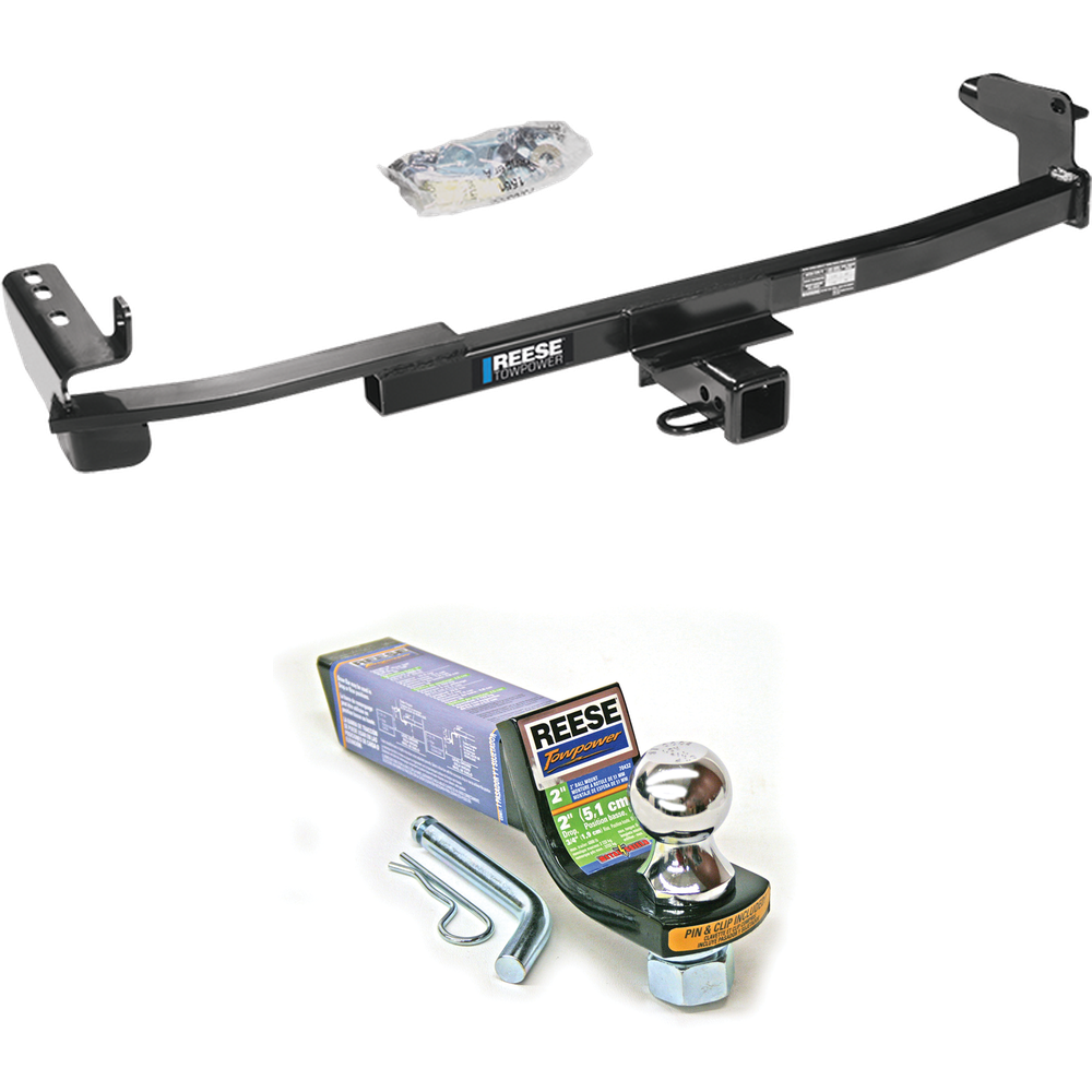 Fits 2008-2009 Ford Taurus X Trailer Hitch Tow PKG w/ Starter Kit Ball Mount w/ 2" Drop & 1-7/8" Ball By Reese Towpower