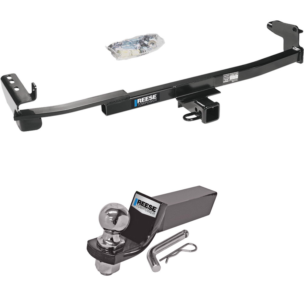 Fits 2008-2009 Ford Taurus Trailer Hitch Tow PKG w/ Starter Kit Ball Mount w/ 2" Drop & 2" Ball (For Sedan Models) By Reese Towpower