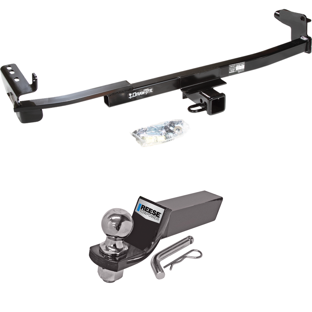 Fits 2005-2007 Ford Five Hundred Trailer Hitch Tow PKG w/ Starter Kit Ball Mount w/ 2" Drop & 2" Ball By Draw-Tite